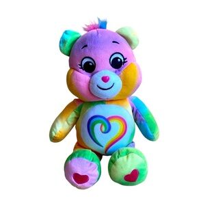 Colorful Plush Care Bear with Heart Design